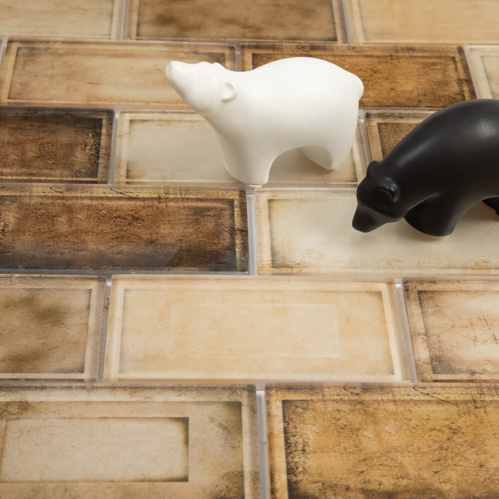 Industrial Age Retro Brown 12 x 12 Inch Glass Subway Tile (5 Pcs/Box, 5 sq.ft.)