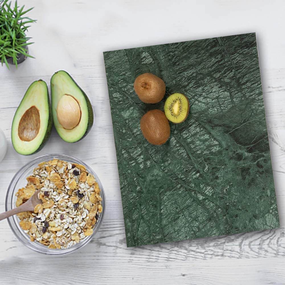 Natural Medium Green Marble Pastry Board 12 x 16 Inch