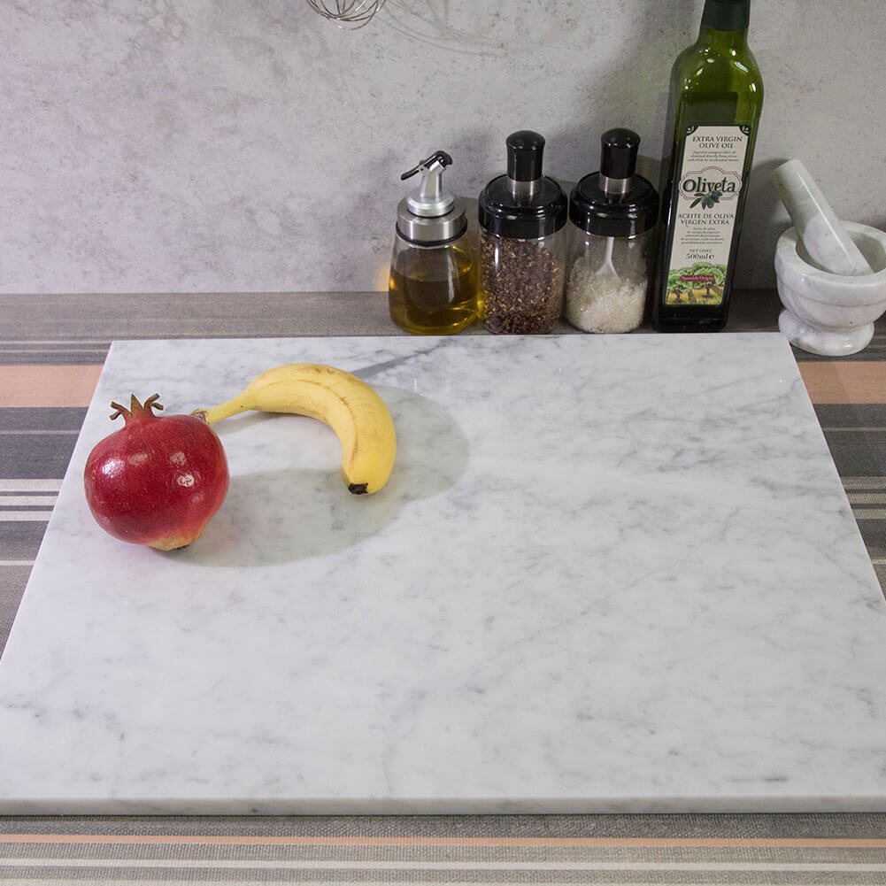 Bianco Carrara White Marble Pastry Board Cheese and Cutting Board