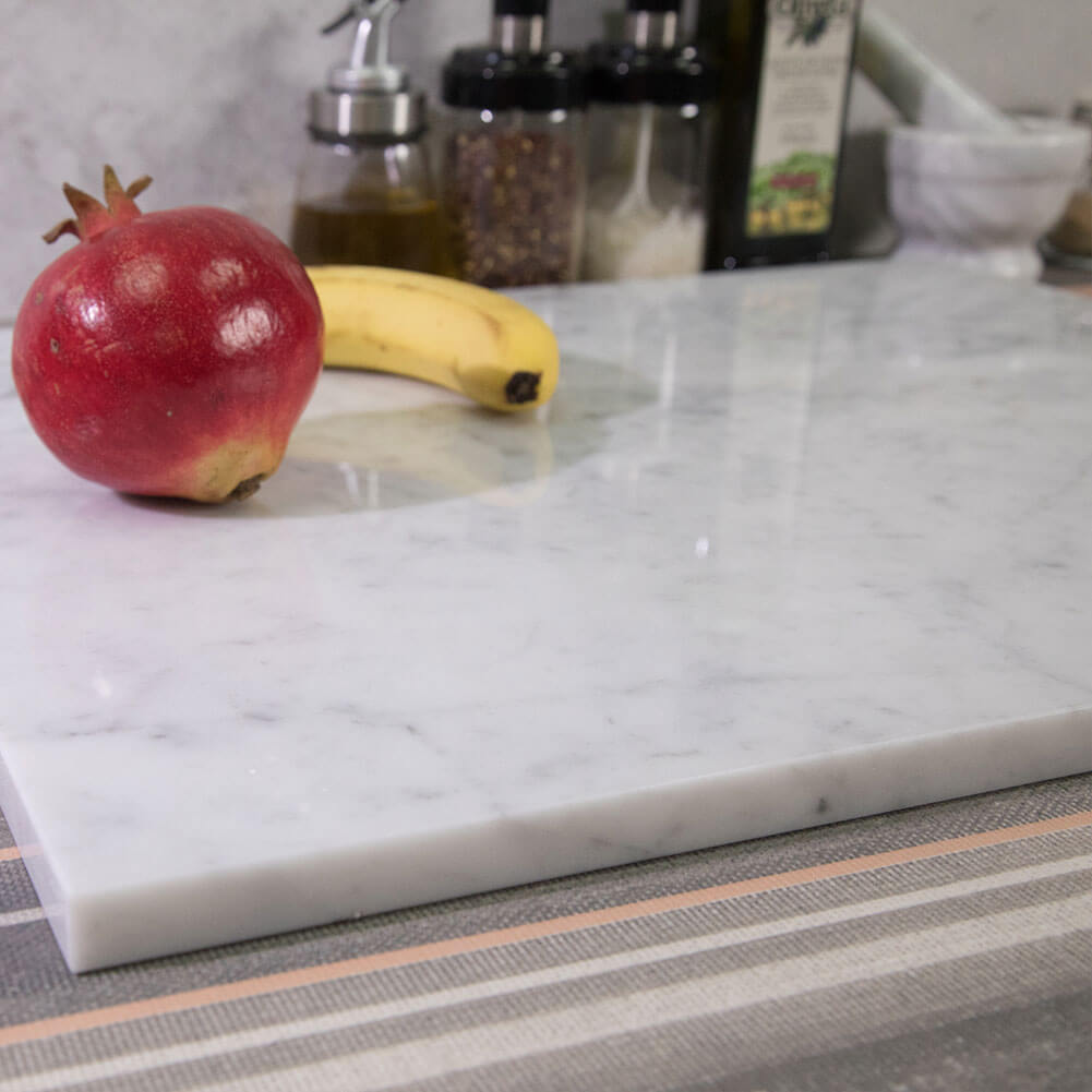 Bianco Carrara White Marble Pastry Board Cheese and Cutting Board