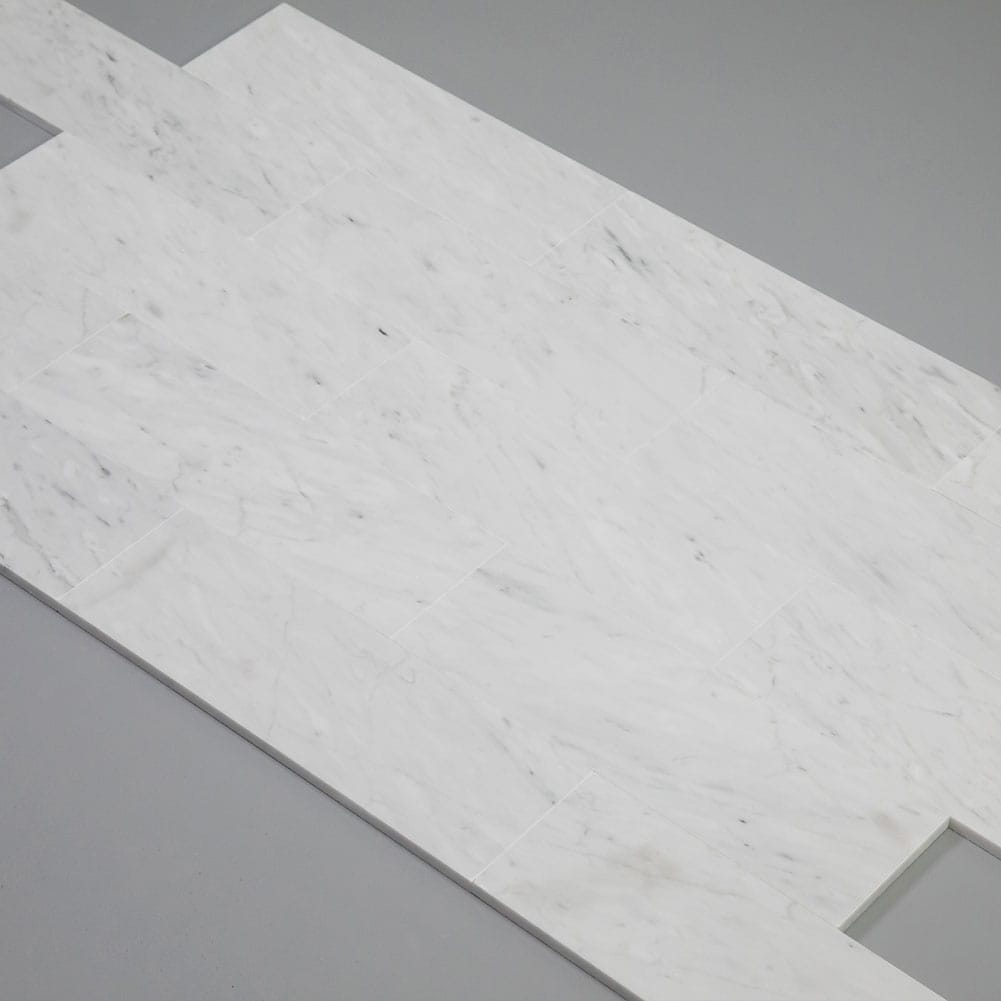 Bianco White Carrara Marble 4 x 12 Field Tile Honed (15-Pack)