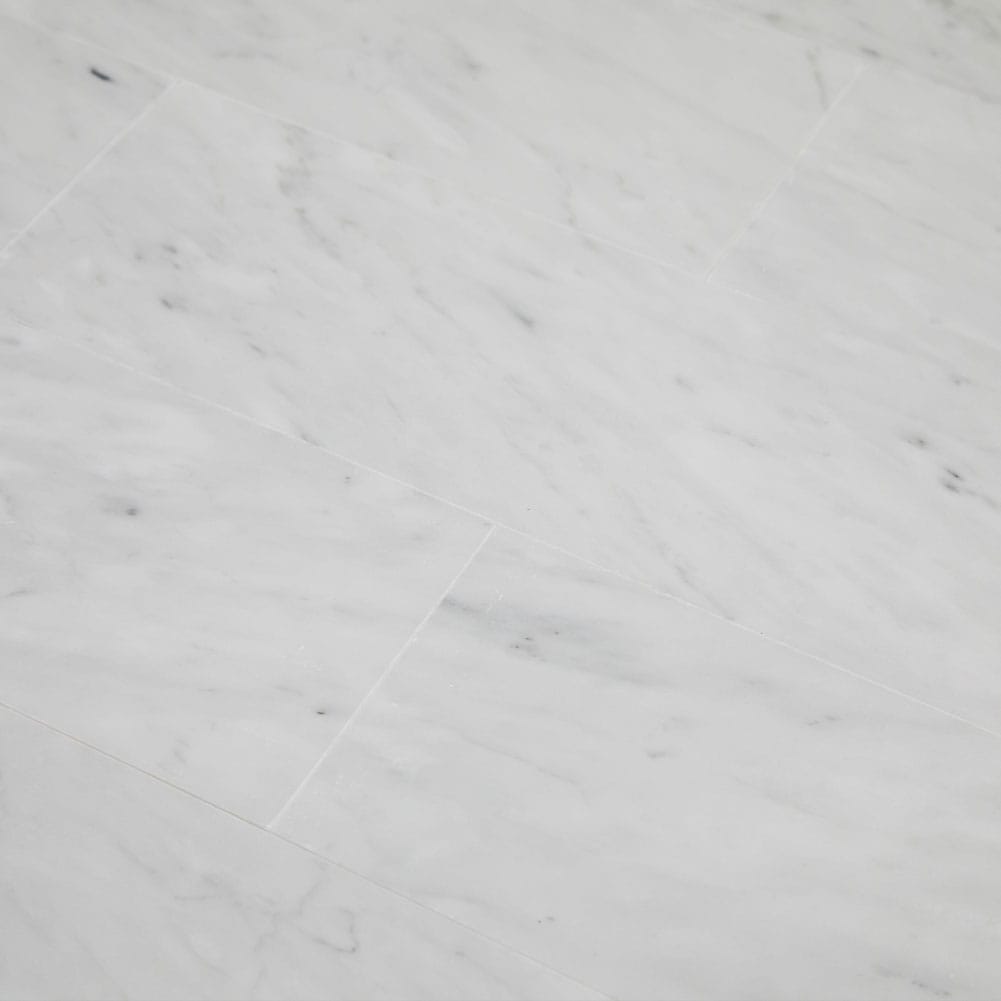 Bianco White Carrara Marble 4 x 12 Field Tile Honed (15-Pack)