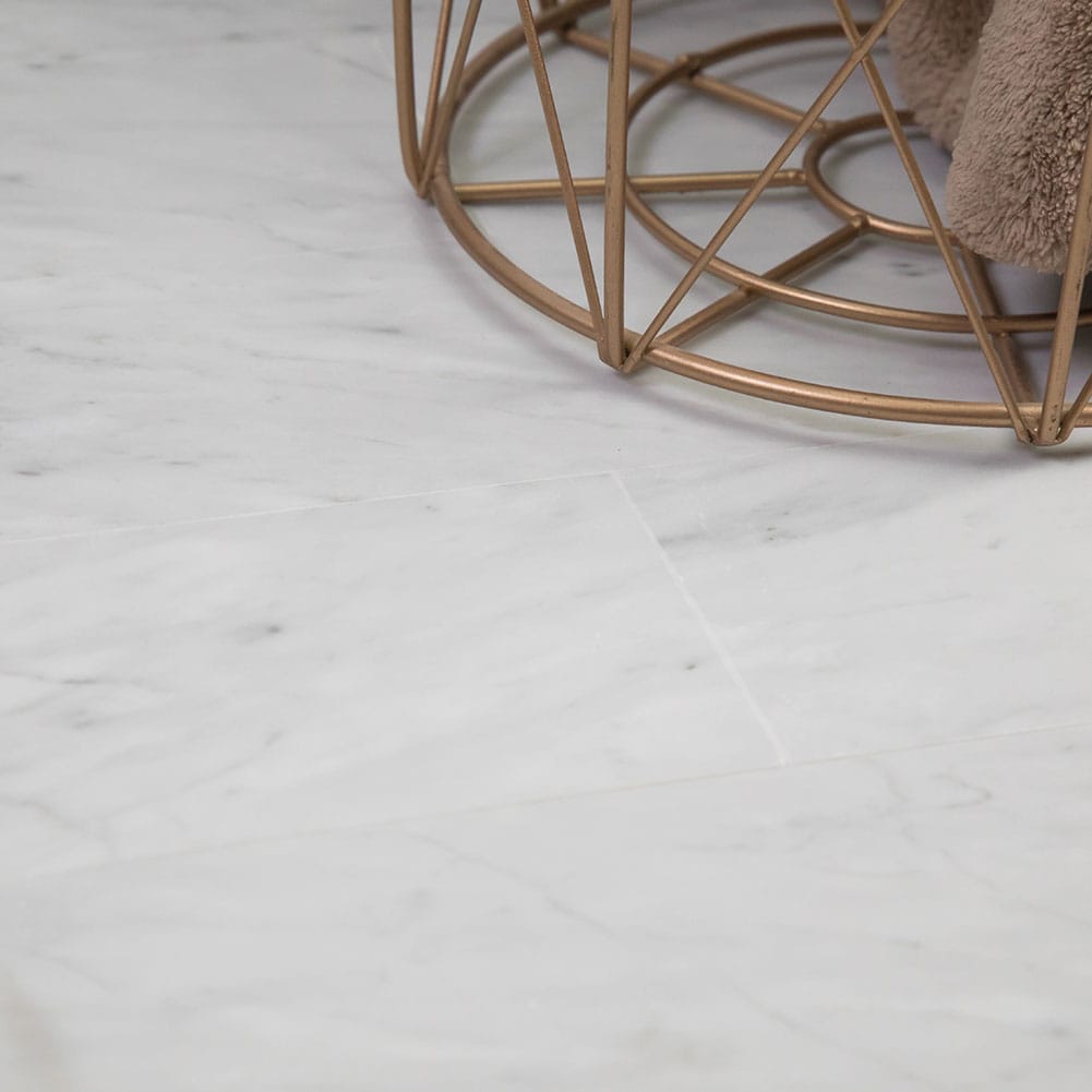 Bianco White Carrara Marble 4 x 12 Field Tile Honed (15-Pack)