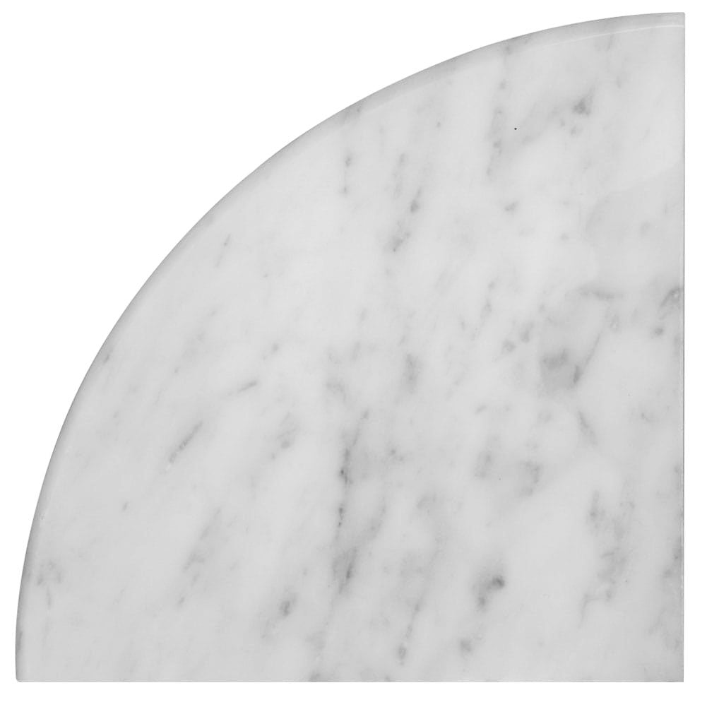 Bianco White Carrara Marble Corner Shelf Polished Round Edge (1-Pack)