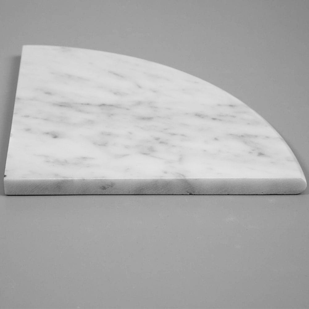 Bianco White Carrara Marble Corner Shelf Polished Round Edge (1-Pack)