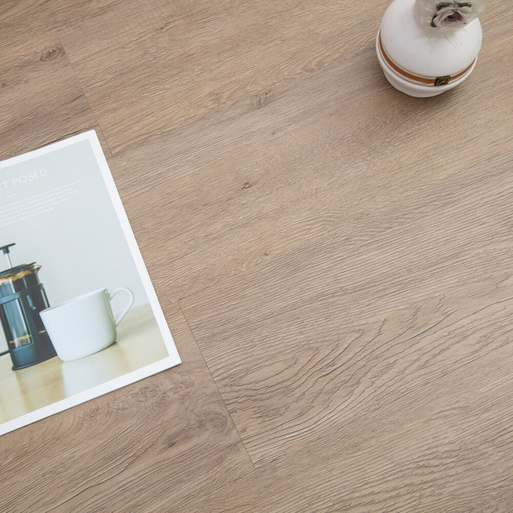 Luxury Vinyl Plank Flooring Walnut Wood Grain Finish 48 x 7 Inch (10-Pack, 23.6 sq.ft)