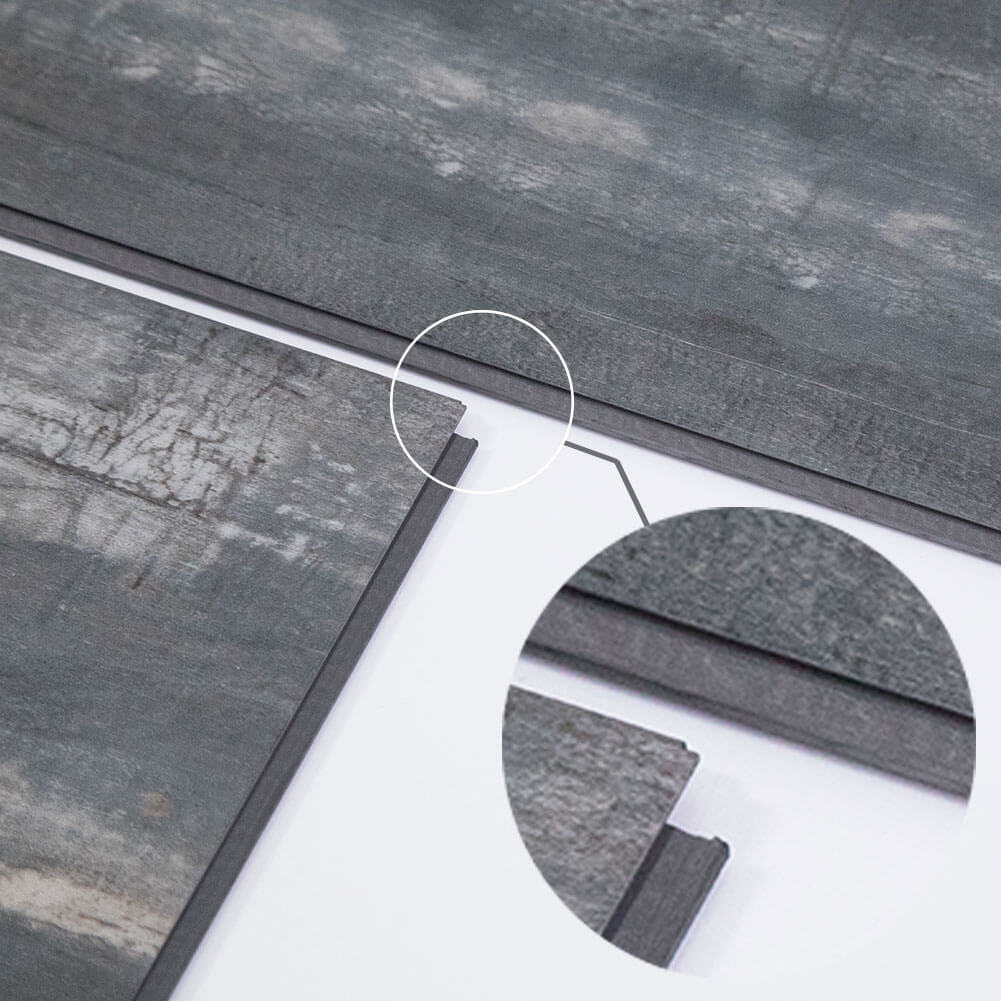 Luxury Vinyl Plank Flooring 48 x 7 Inch Dark Gray (10-Pack, 23.6 sq.ft)