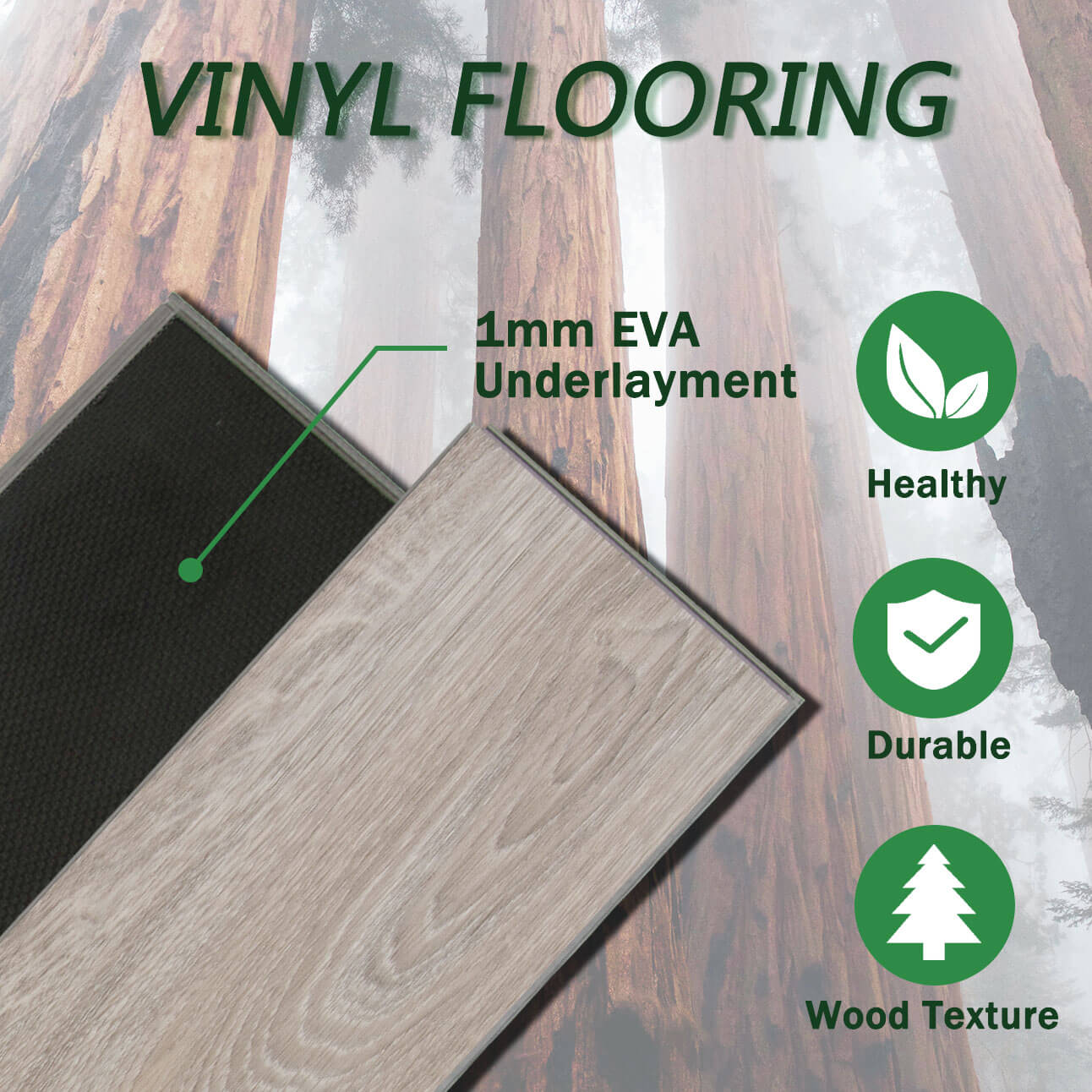 Luxury Vinyl Plank Flooring Cantha Oak 37 x 6 Inch (10-Pack, 15.1 sq.ft)