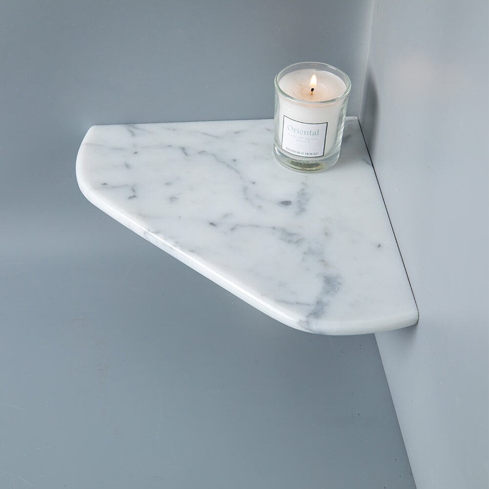 Carrara White Marble Corner Shelf Polished 8" X 8" X 2/5" Pack of 1