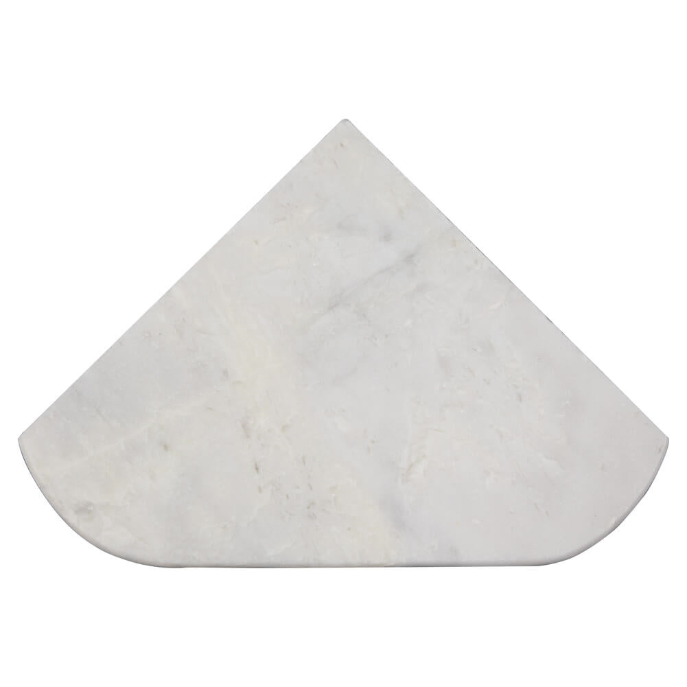 Creamy White Marble Corner Shelf Polished Round Edge Pack of 1