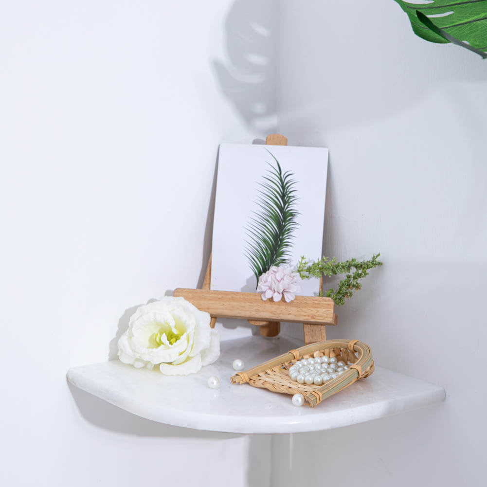 White Marble Shower Shelf Polished Round Edge Pack of 1