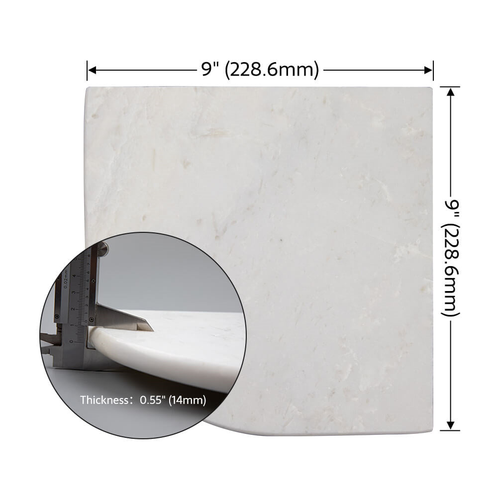 White Marble Shower Shelf Polished Round Edge Pack of 1