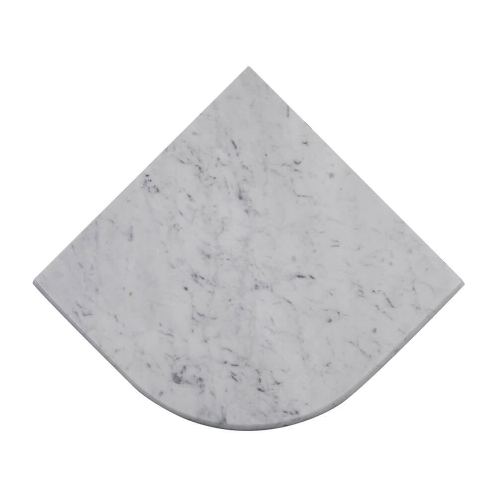 Carrara White Marble Corner Shelf Polished Round Edge Pack of 1