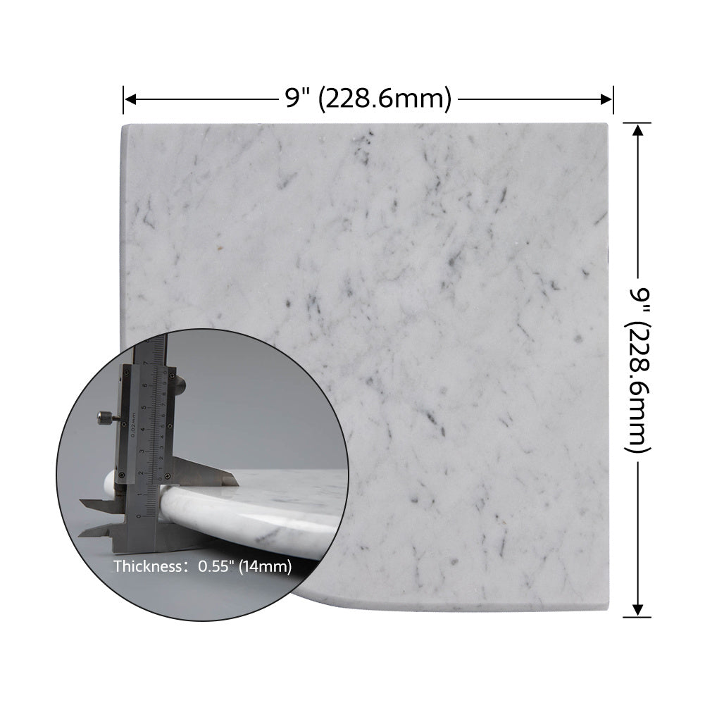Carrara White Marble Corner Shelf Polished Round Edge Pack of 1