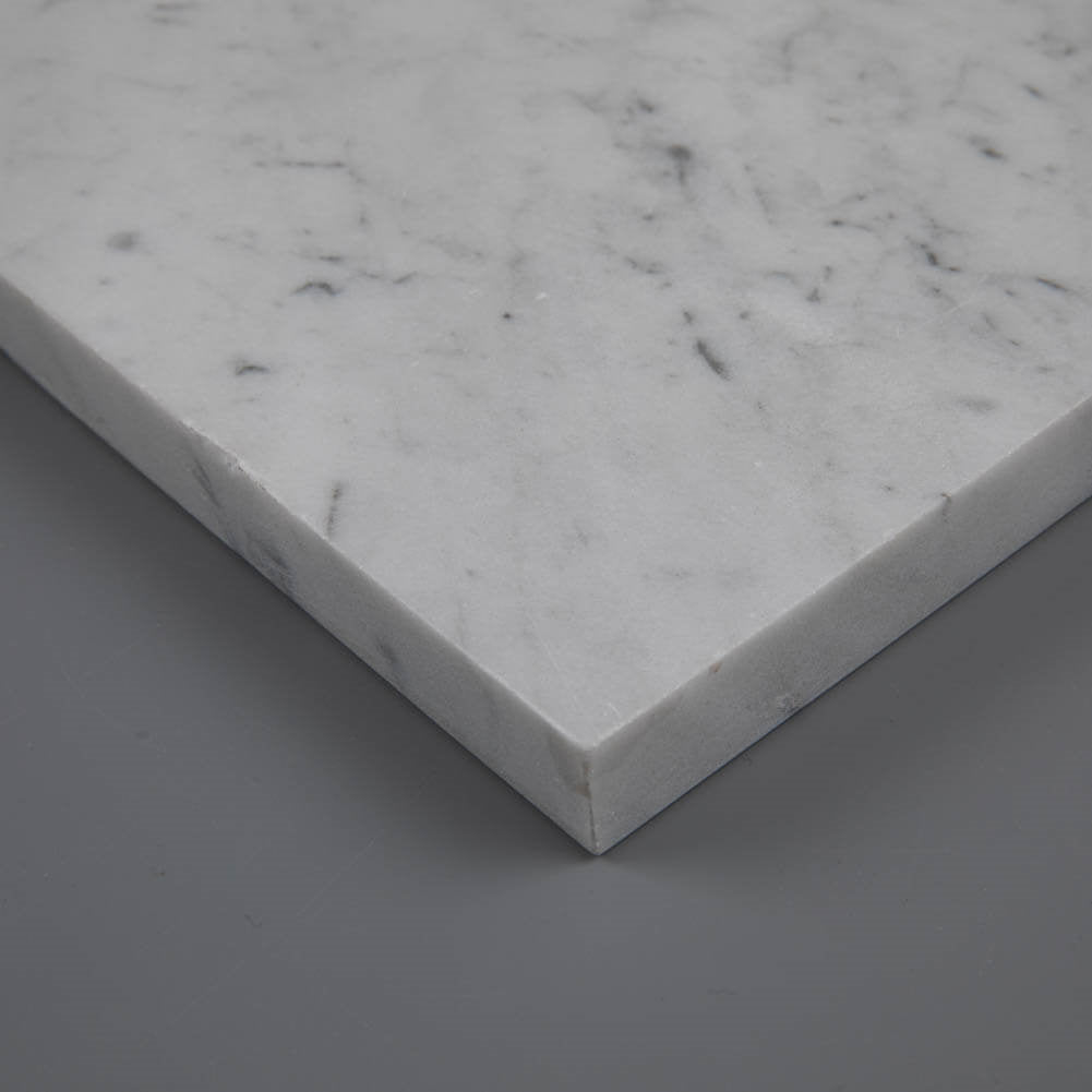 Carrara White Marble Corner Shelf Polished Round Edge Pack of 1