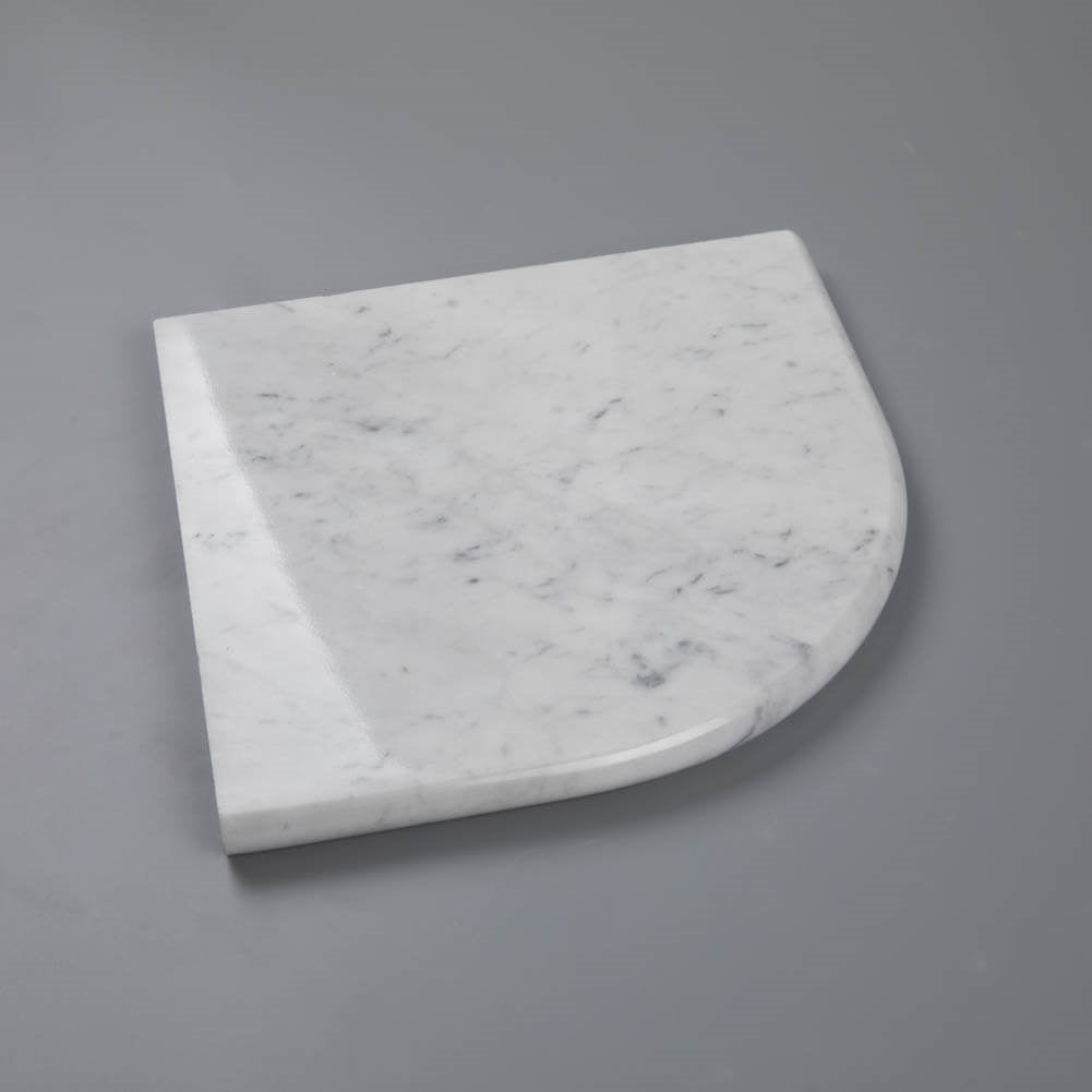 Carrara White Marble Corner Shelf Polished Round Edge Pack of 1