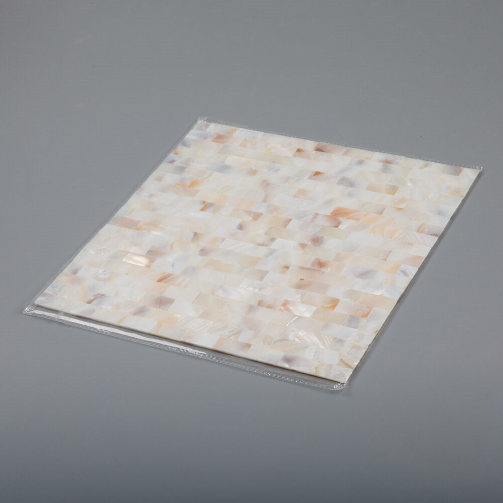 Peel and Stick Shell Backsplash Brick Mother of Pearl Mosaic 6-Pack