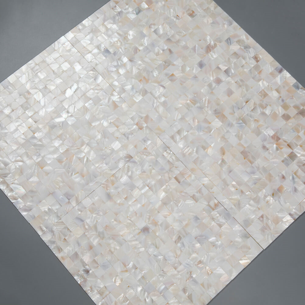 Peel and Stick Shell Backsplash Square Mother of Pearl Mosaic 6-Pack