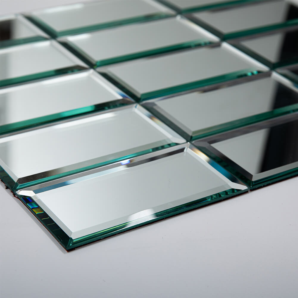 Mirror Glass Subway Tile, Peel and Stick, 3*6 inch, Silver, Beveled Edge, MT1