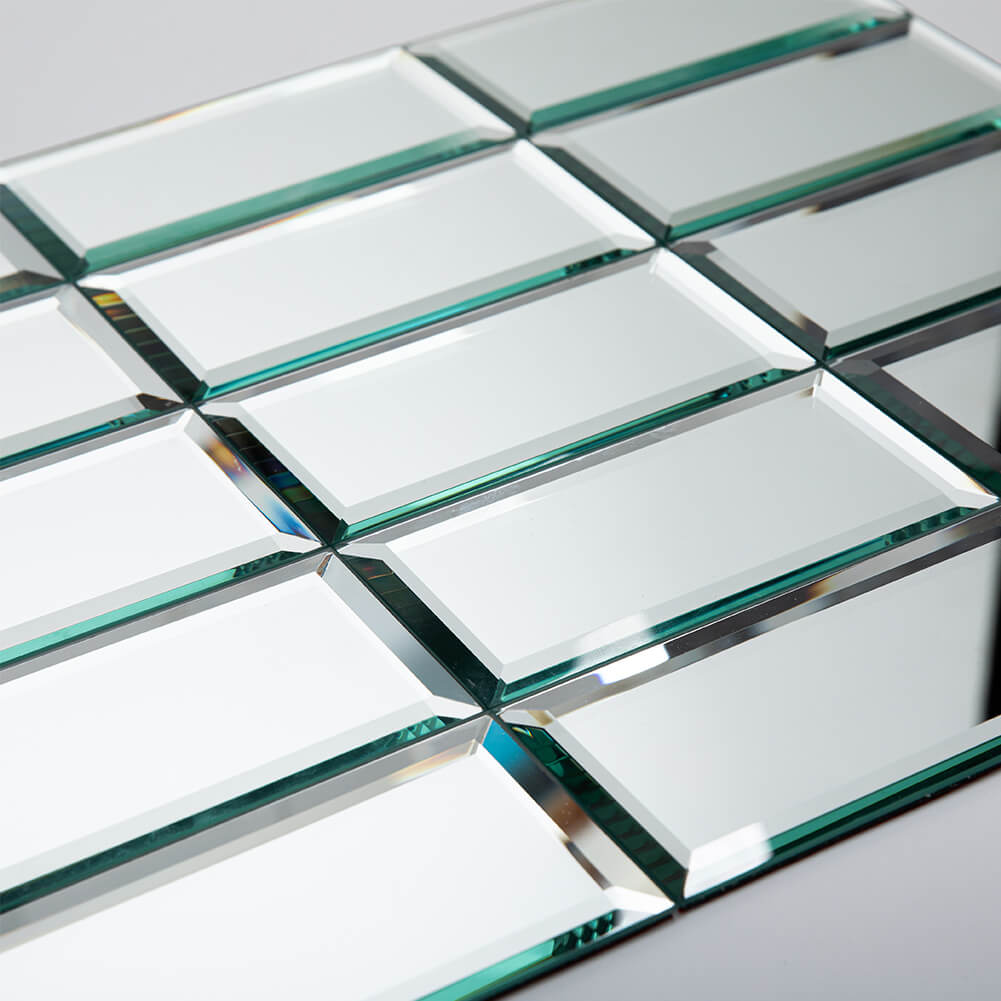 Mirror Glass Subway Tile, Peel and Stick, 3*6 inch, Silver, Beveled Edge, MT1