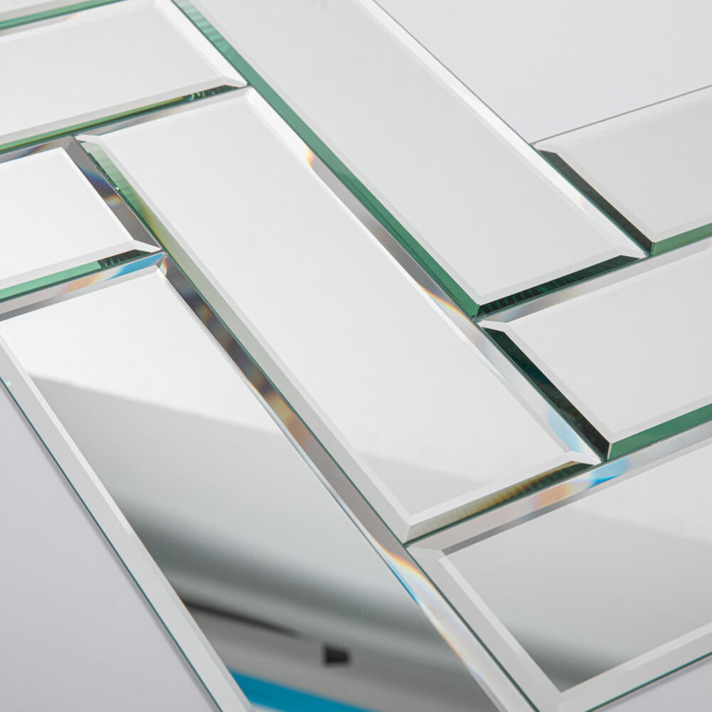 Mirror Glass Subway Tile, Peel and Stick, 4*12 inch, Silver, Beveled Edge, MT11