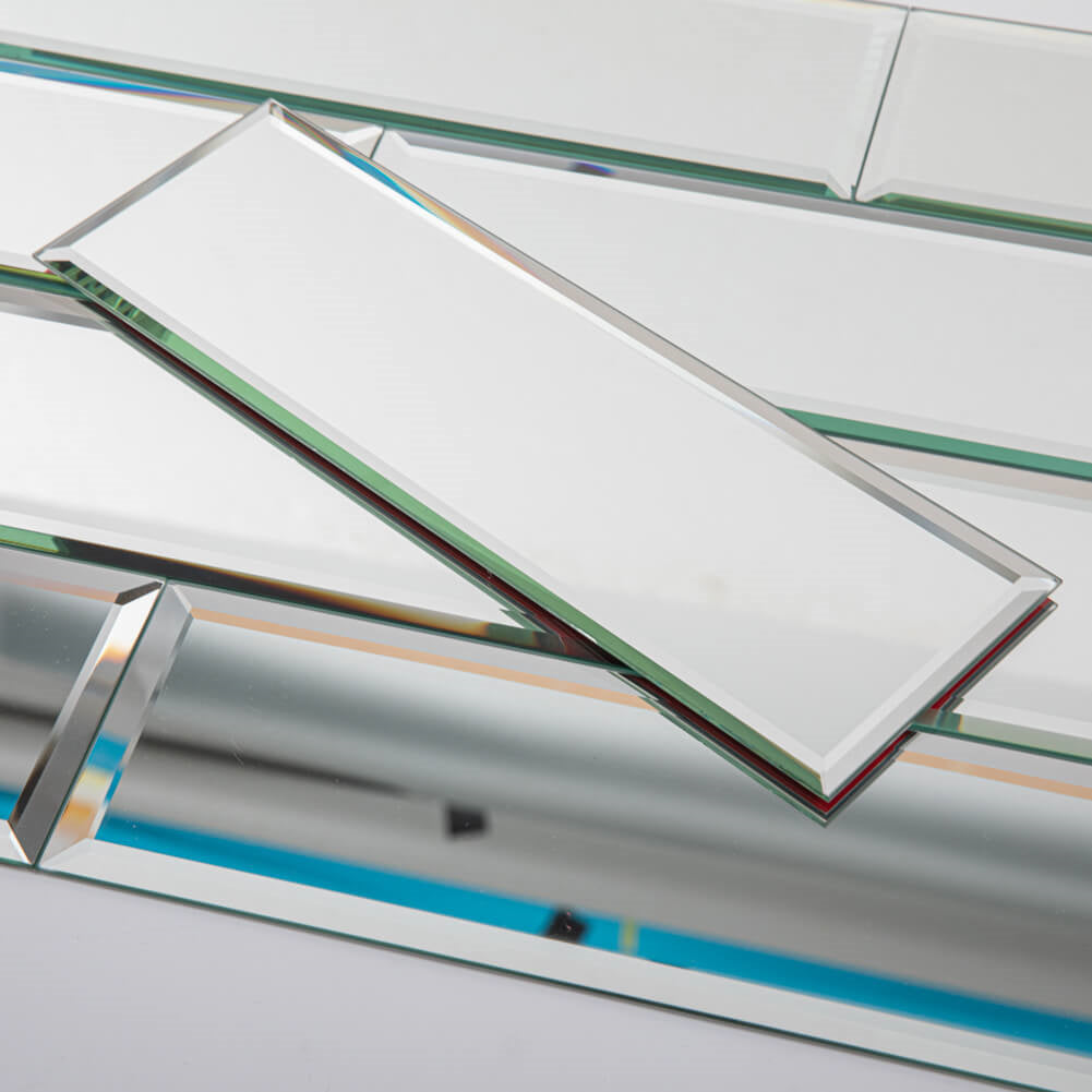 Mirror Glass Subway Tile, Peel and Stick, 4*12 inch, Silver, Beveled Edge, MT11
