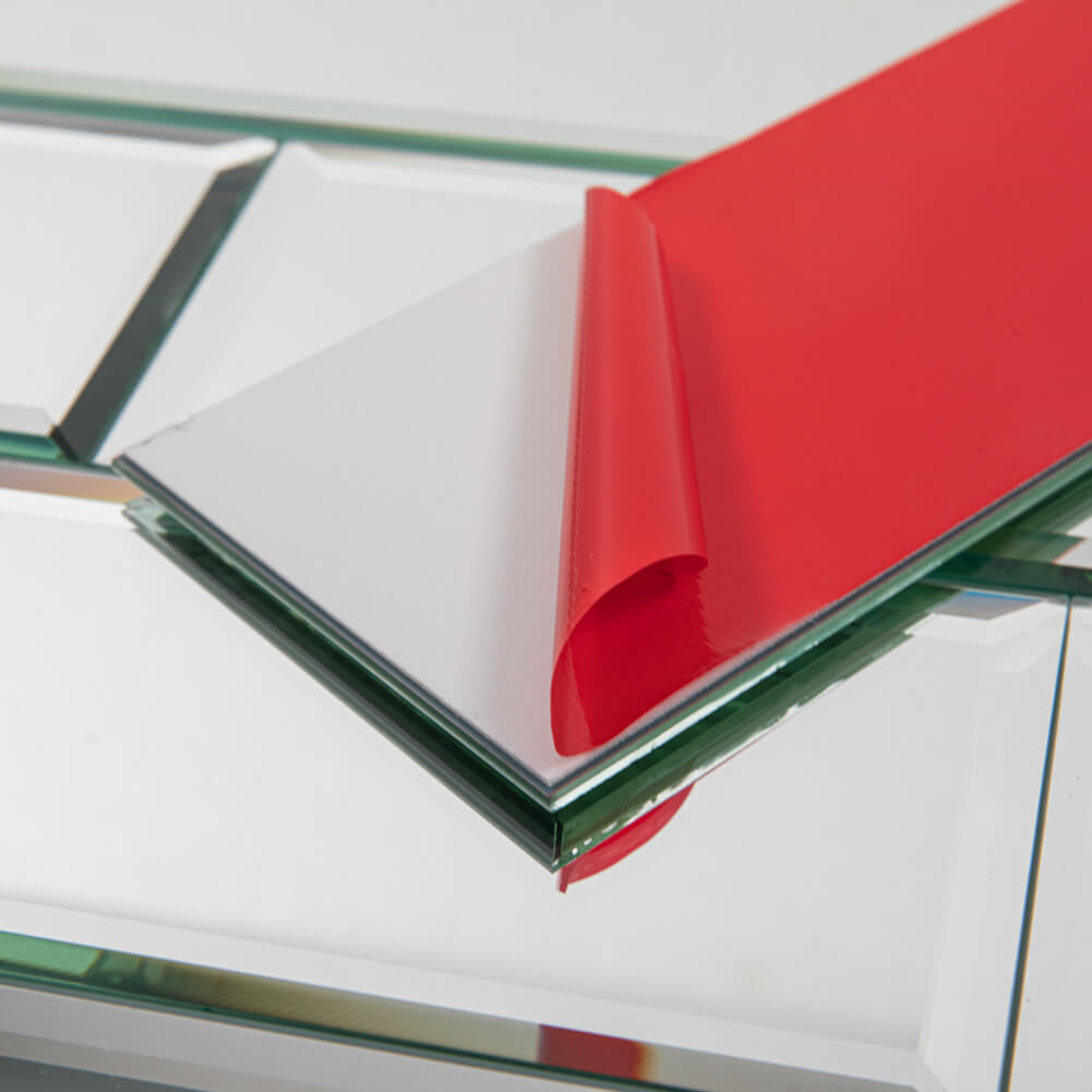 Mirror Glass Subway Tile, Peel and Stick, 4*12 inch, Silver, Beveled Edge, MT11