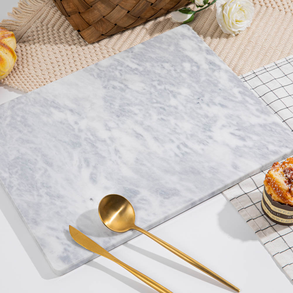 White & Gray Marble Cutting Board 12 x 16 Inch