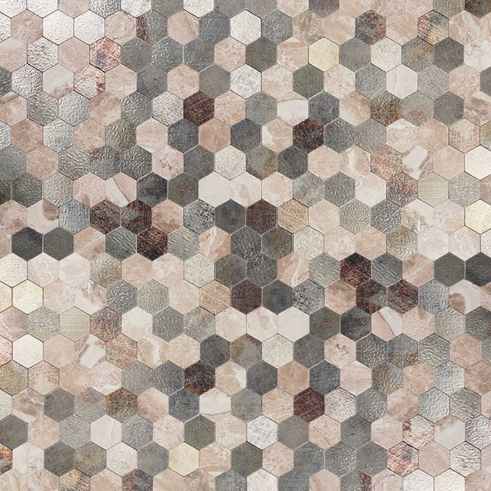 Retro hexagon Peel and Stick Backsplash Tile (5-Pack, 5 sq.ft)