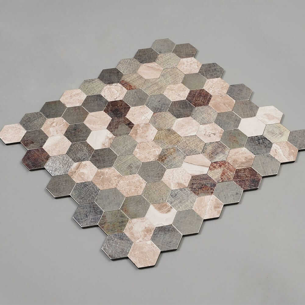 Retro hexagon Peel and Stick Backsplash Tile (5-Pack, 5 sq.ft)