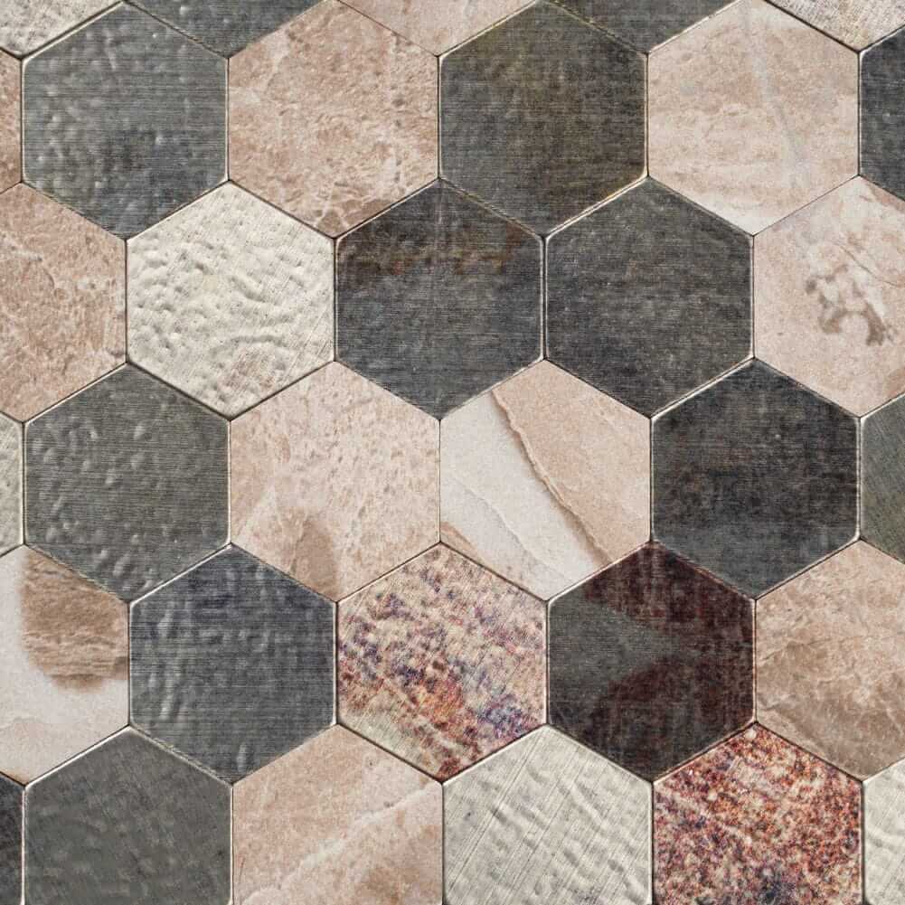 Retro hexagon Peel and Stick Backsplash Tile (5-Pack, 5 sq.ft)