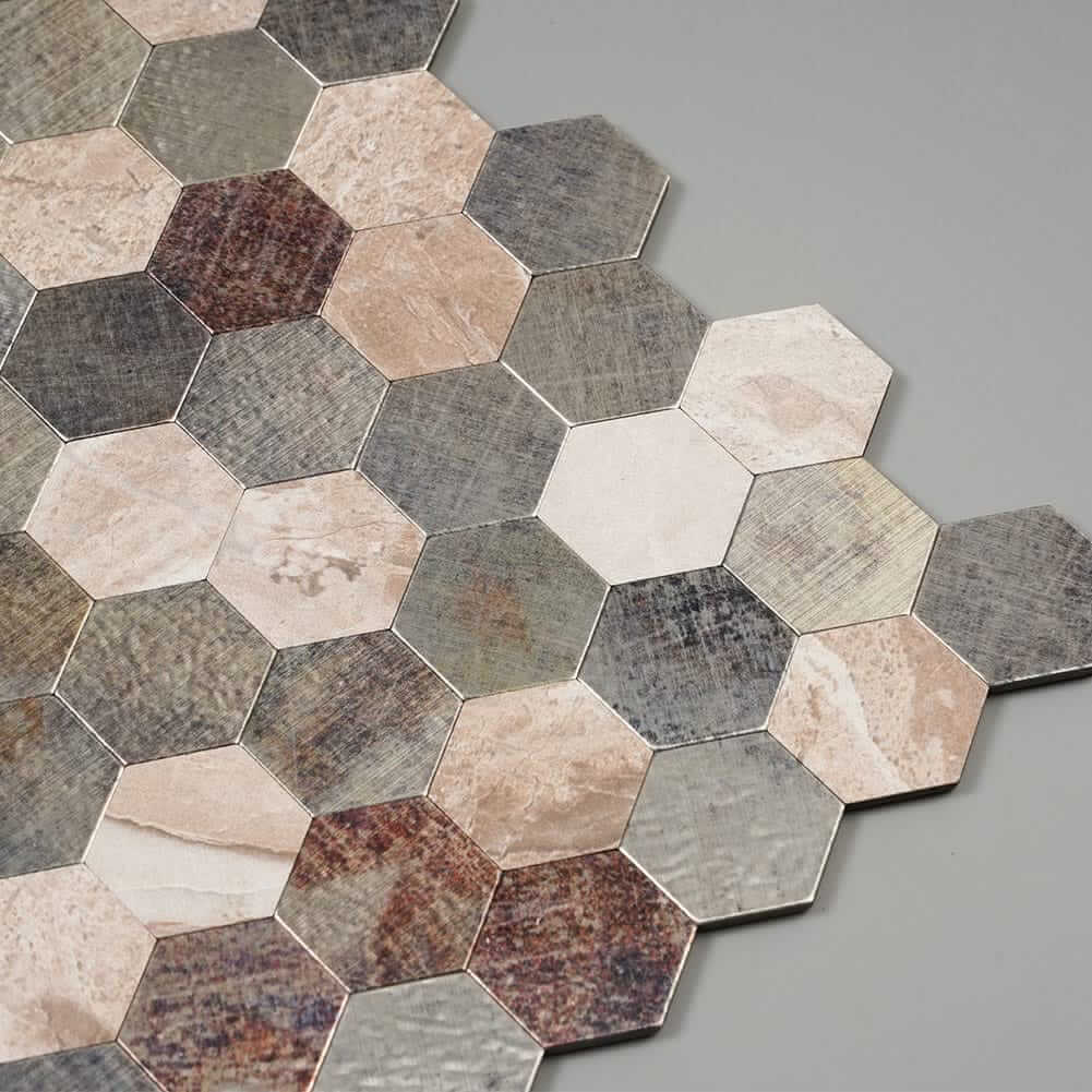 Retro hexagon Peel and Stick Backsplash Tile (5-Pack, 5 sq.ft)