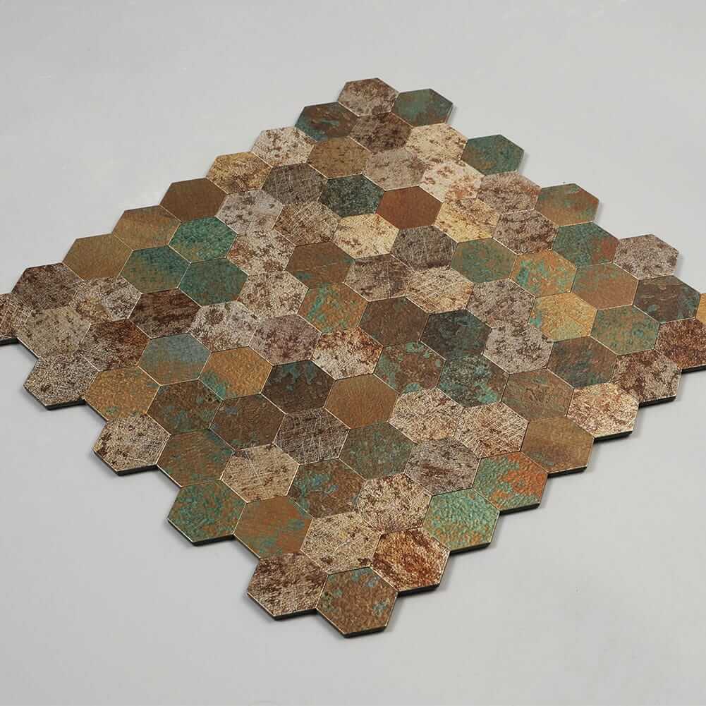 Colorful Retro Hexagon Peel and Stick Backsplash Tile (5-Pack, 5sq.ft)