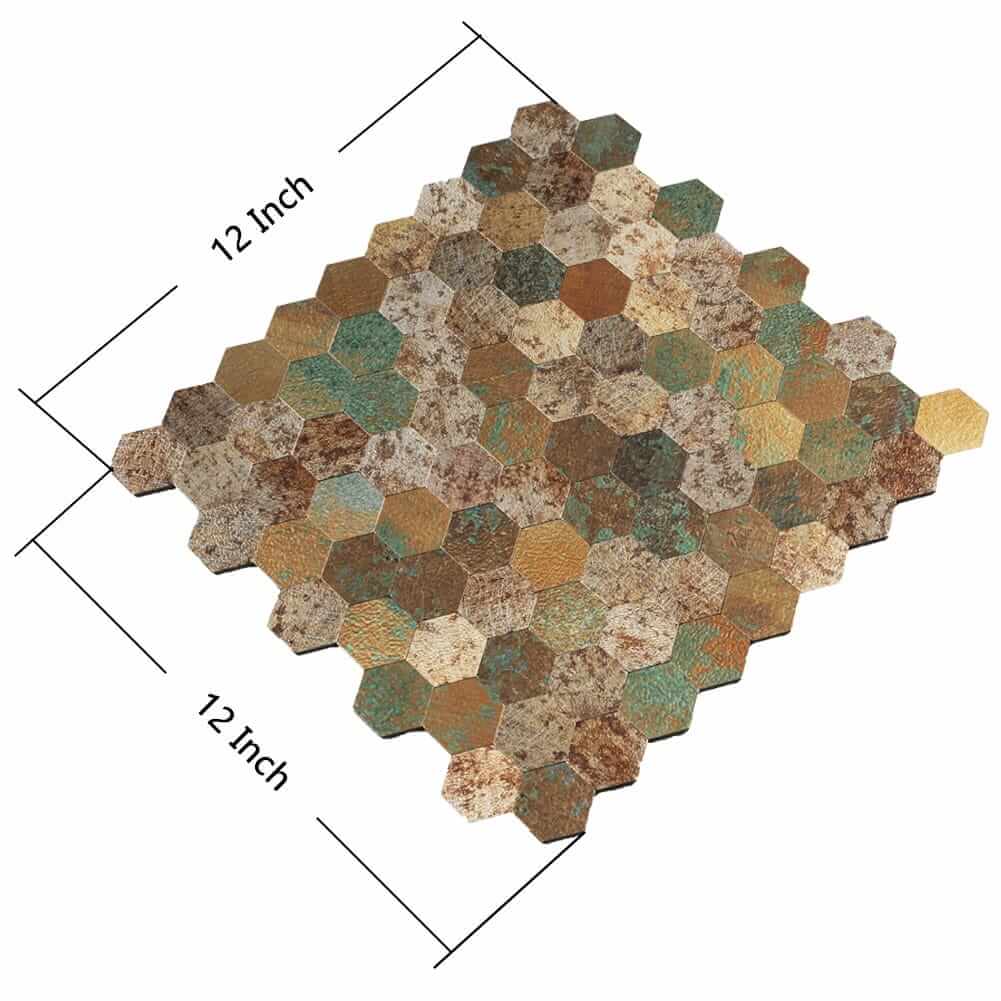 Colorful Retro Hexagon Peel and Stick Backsplash Tile (5-Pack, 5sq.ft)