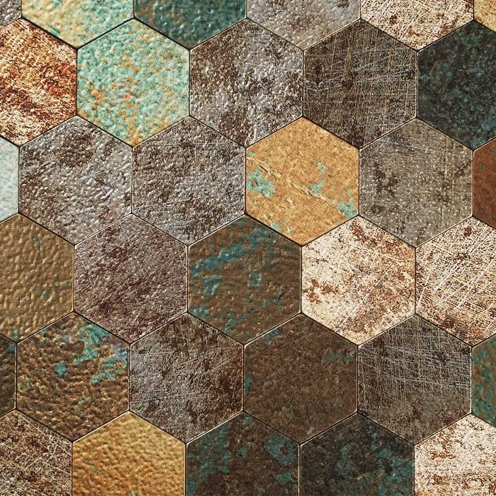 Colorful Retro Hexagon Peel and Stick Backsplash Tile (5-Pack, 5sq.ft)