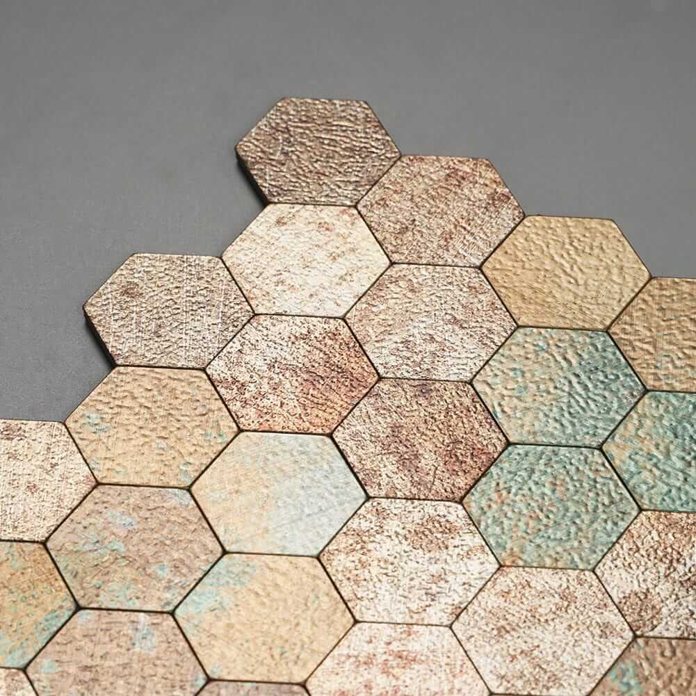 Colorful Retro Hexagon Peel and Stick Backsplash Tile (5-Pack, 5sq.ft)