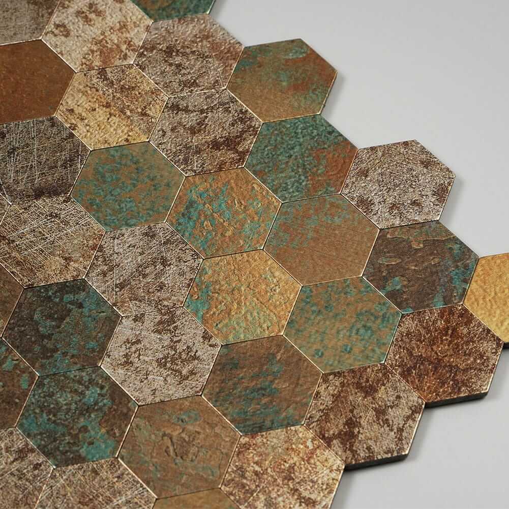 Colorful Retro Hexagon Peel and Stick Backsplash Tile (5-Pack, 5sq.ft)