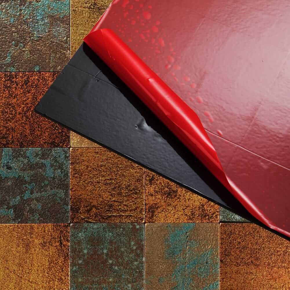 Square Plaid Imitation Rust Classical Retro Bronze Stainless Steel Backsplash  Peel and Stick Tile (5-Pack)