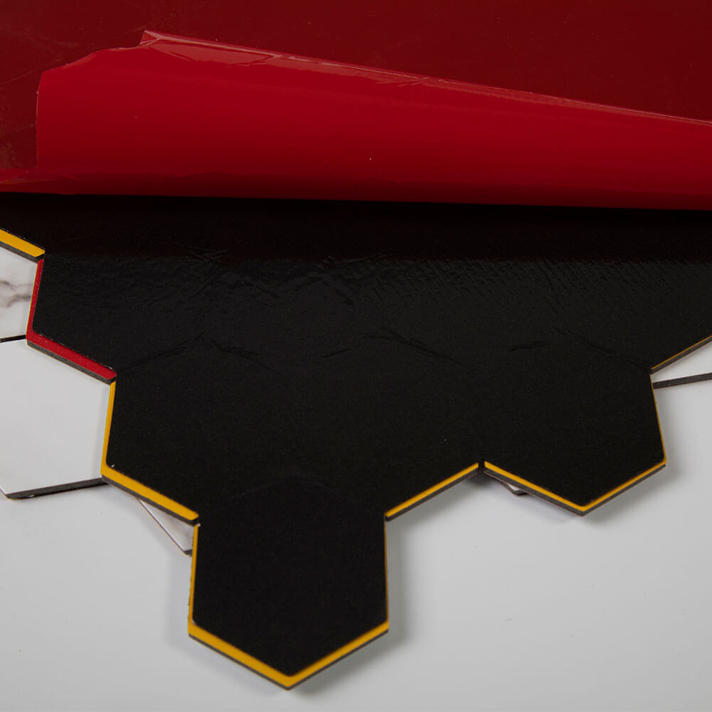 2‘’ Hexagon White Marble Grain Peel and Stick Tile Backsplash (5-Pack, 5 sq.ft.)