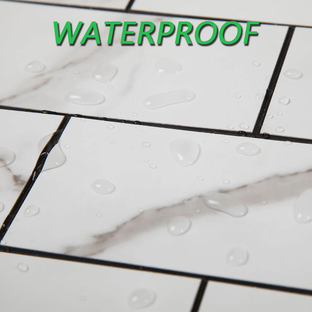 3’‘x 6‘’ Subway White Marble Grain Peel and Stick Tile Backsplash (5-Pack, 5 sq.ft.)