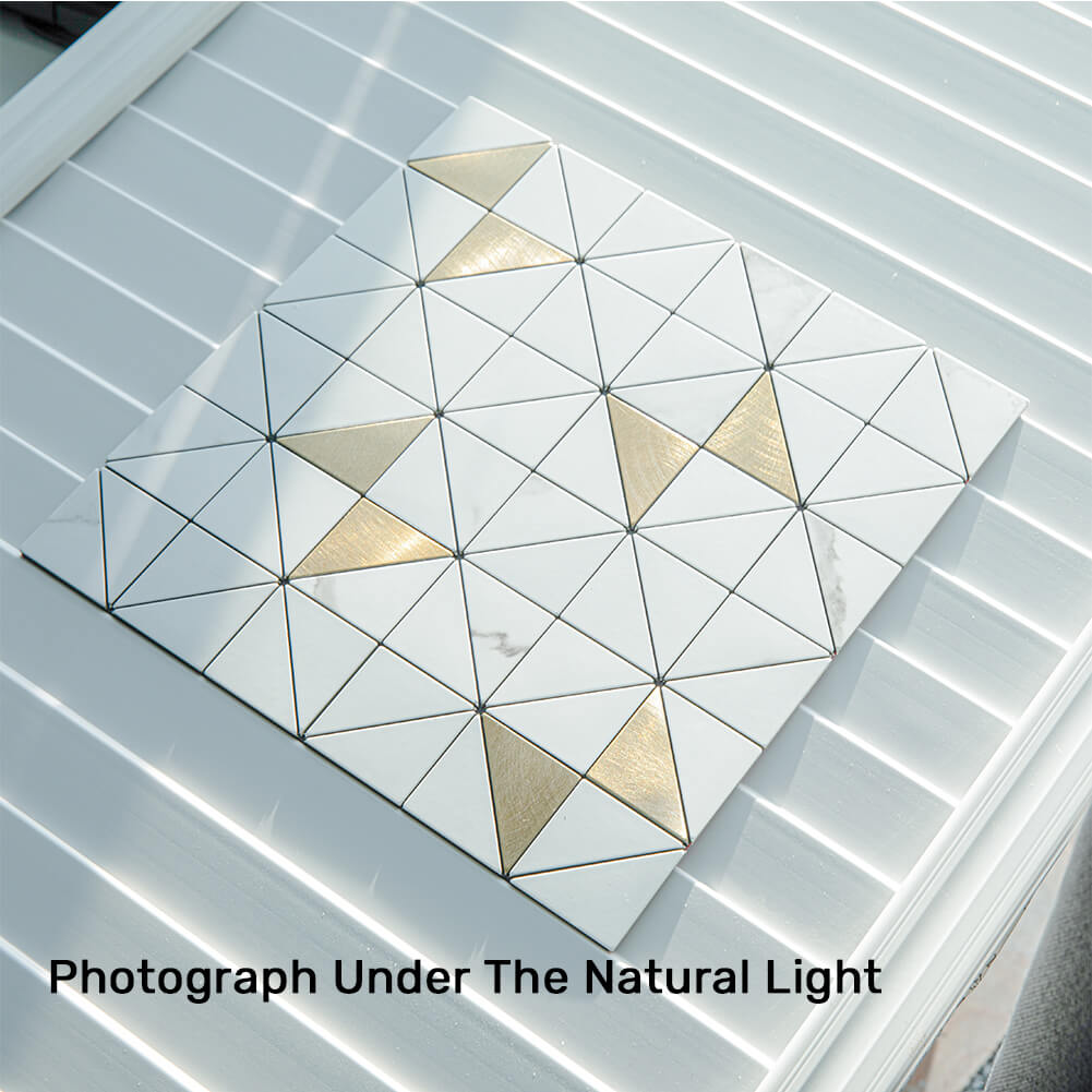 Peel and Stick Backsplash Tile 12'' X 12'' PVC White Marble Stone 5-Sheet