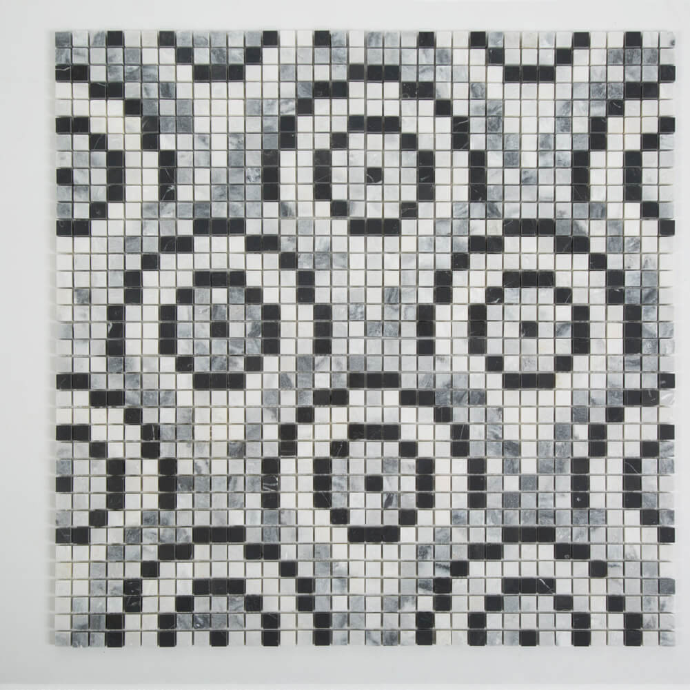 Bardiglio Gray Square Marble Mosaic Tile (5-Pack)