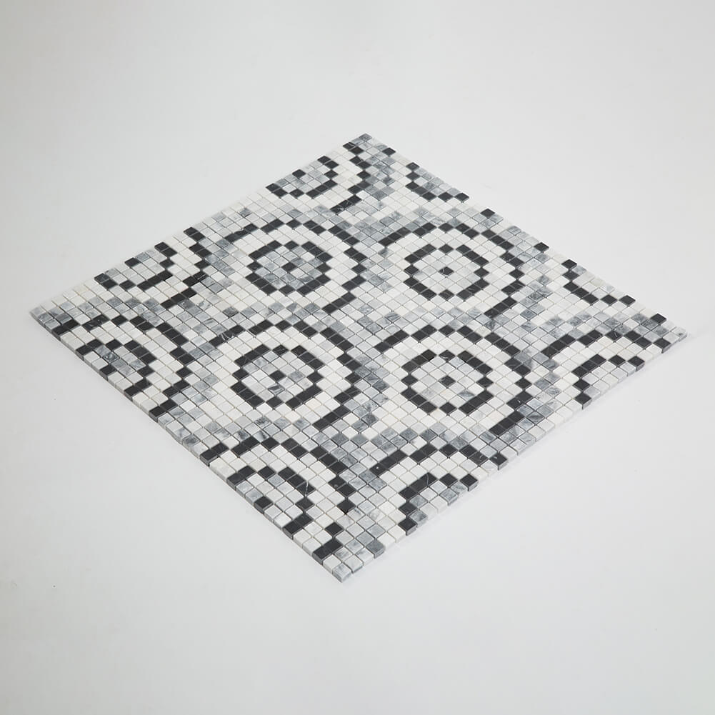 Bardiglio Gray Square Marble Mosaic Tile (5-Pack)