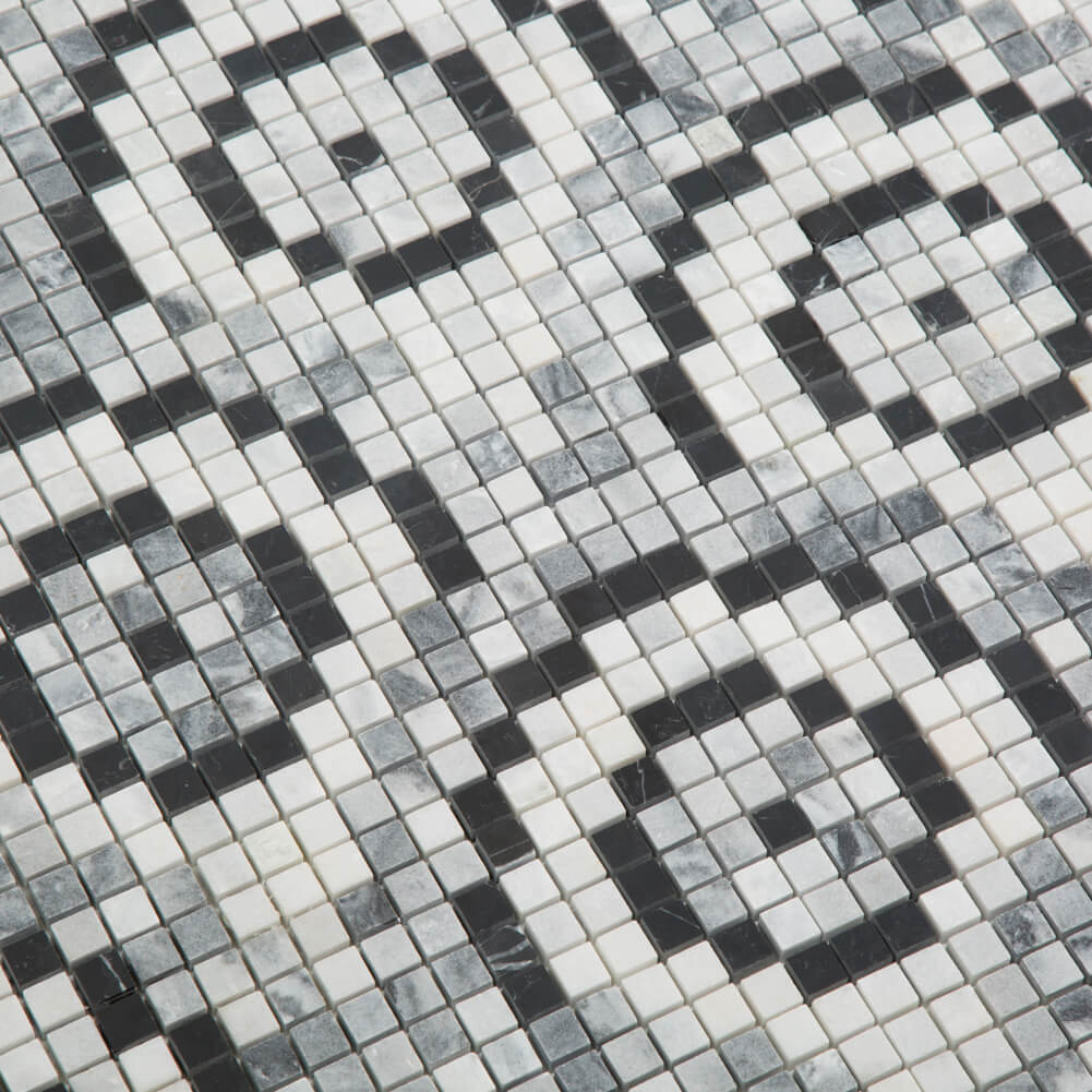 Bardiglio Gray Square Marble Mosaic Tile (5-Pack)