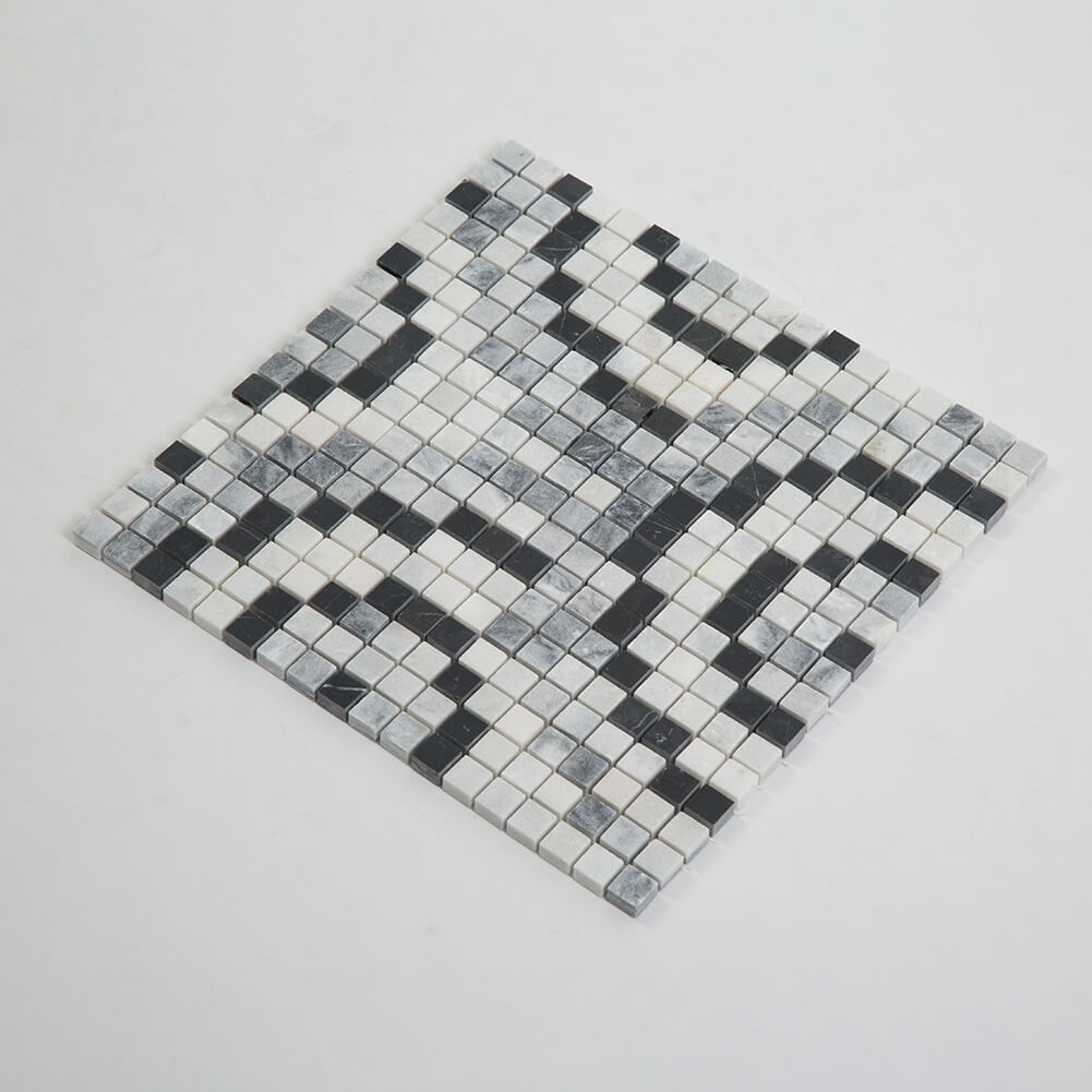Bardiglio Gray Square Marble Mosaic Tile (5-Pack)