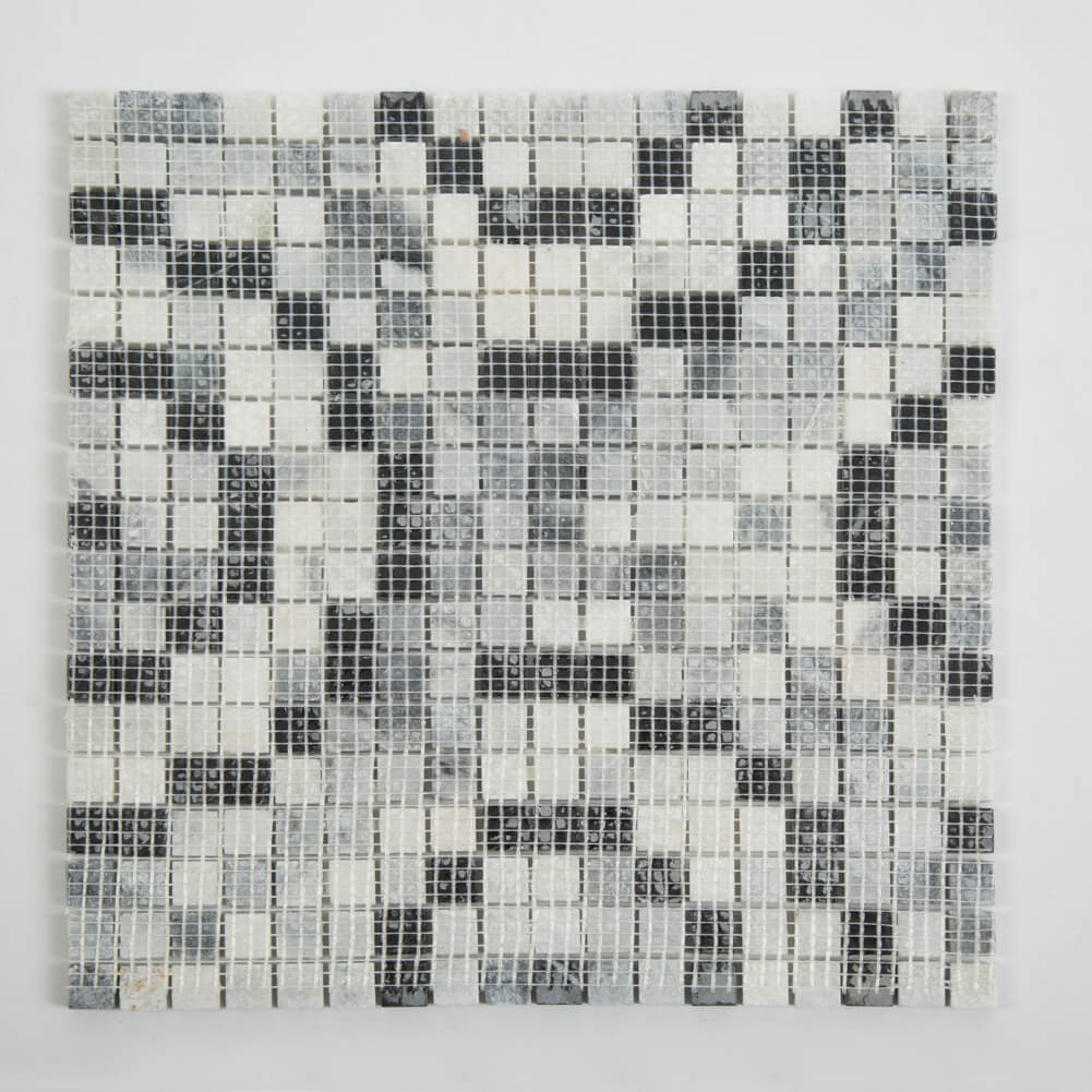 Bardiglio Gray Square Marble Mosaic Tile (5-Pack)