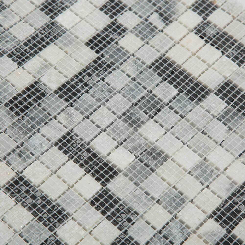 Bardiglio Gray Square Marble Mosaic Tile (5-Pack)